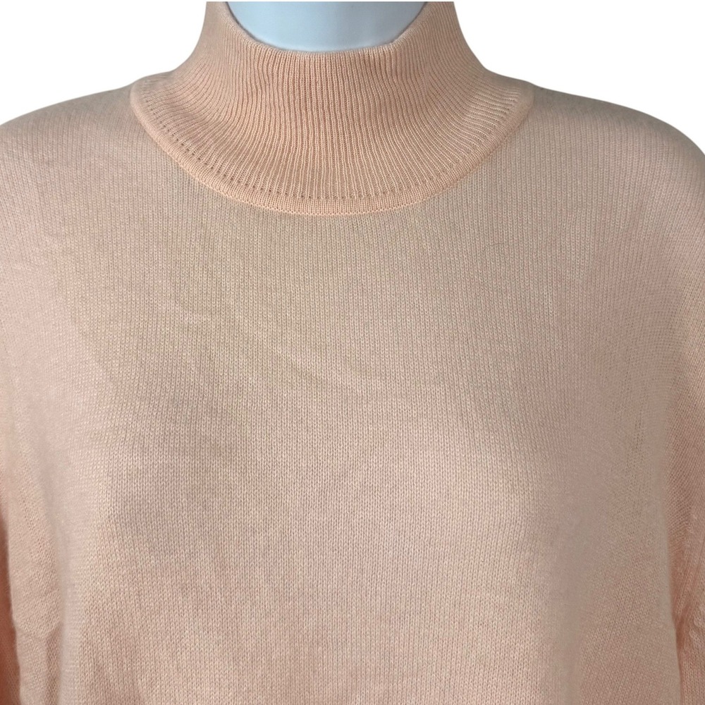 Norm Thompson 100% Cashmere Mock Neck Sweater Womens XL Pullover Light Peach
